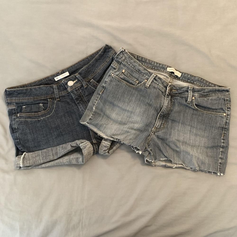 Riders By Lee Shorts Womens 10 Blue Denim Cutoff Cuffed Raw Hem Lot Of 2